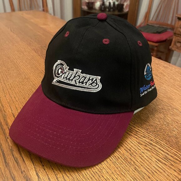 Men's Idaho Falls Chukars Black/Maroon Hook and Loop Baseball Hat Cap* - Picture 1 of 10